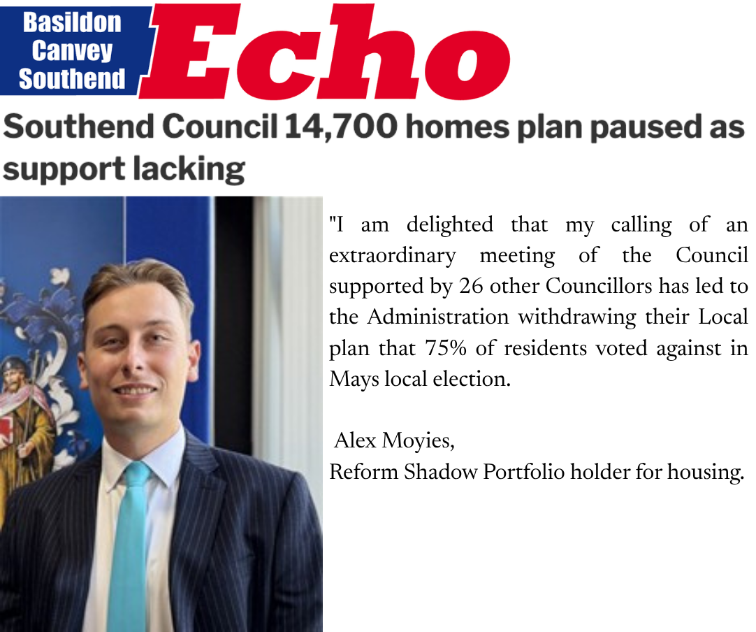 Southend Echo: Southend Council 14,700 homes plan paused as support lacking