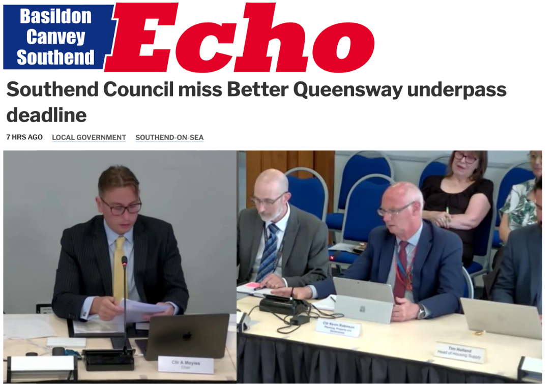Southend Echo: Southend Council miss Better Queensway underpass deadline